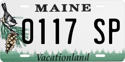 ME license plate 0117SP