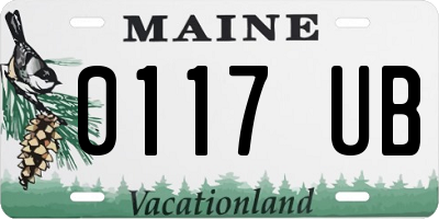ME license plate 0117UB