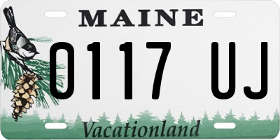 ME license plate 0117UJ