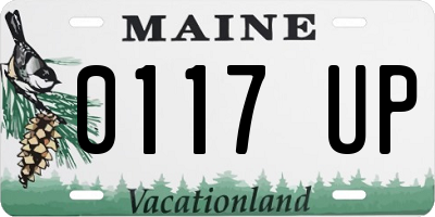 ME license plate 0117UP
