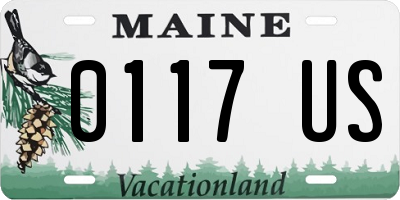 ME license plate 0117US