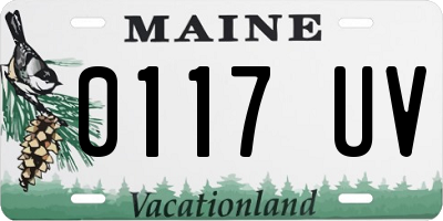 ME license plate 0117UV