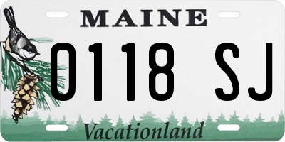 ME license plate 0118SJ