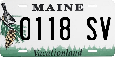 ME license plate 0118SV