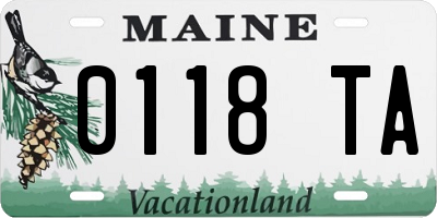ME license plate 0118TA