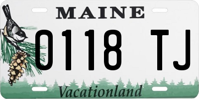 ME license plate 0118TJ