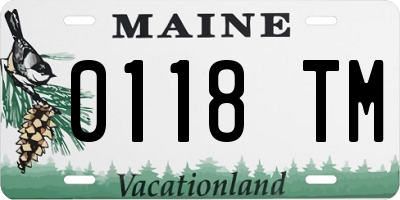 ME license plate 0118TM