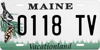 ME license plate 0118TV