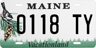 ME license plate 0118TY
