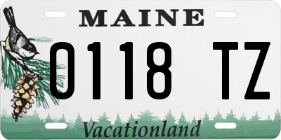 ME license plate 0118TZ