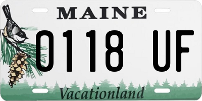 ME license plate 0118UF