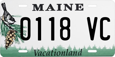 ME license plate 0118VC