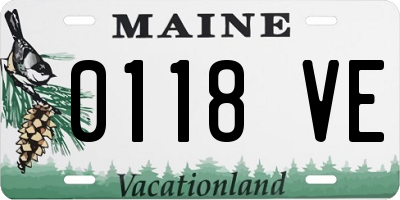 ME license plate 0118VE