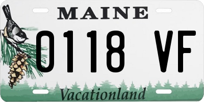 ME license plate 0118VF
