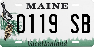 ME license plate 0119SB