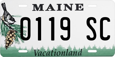 ME license plate 0119SC