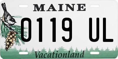 ME license plate 0119UL