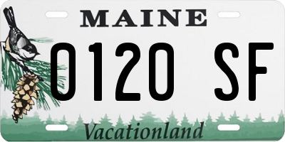 ME license plate 0120SF