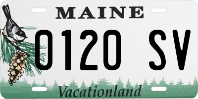ME license plate 0120SV