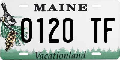 ME license plate 0120TF