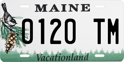 ME license plate 0120TM