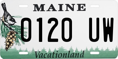ME license plate 0120UW
