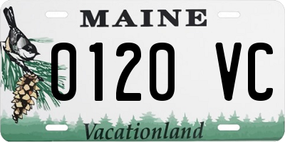 ME license plate 0120VC