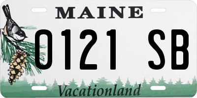 ME license plate 0121SB