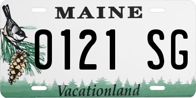 ME license plate 0121SG