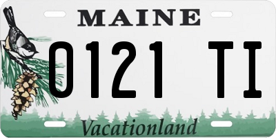 ME license plate 0121TI
