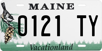ME license plate 0121TY