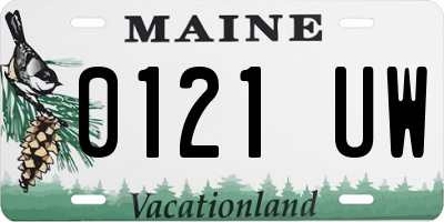 ME license plate 0121UW