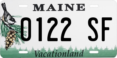 ME license plate 0122SF