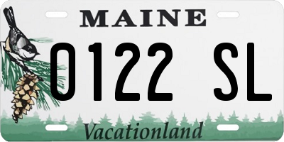 ME license plate 0122SL