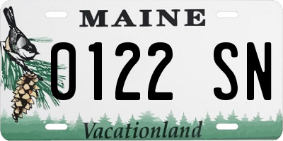 ME license plate 0122SN