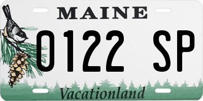 ME license plate 0122SP