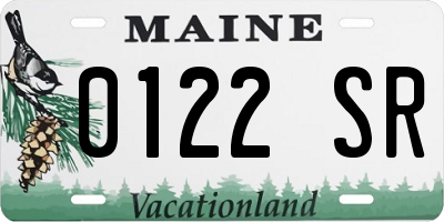 ME license plate 0122SR