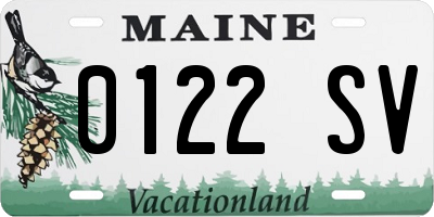 ME license plate 0122SV