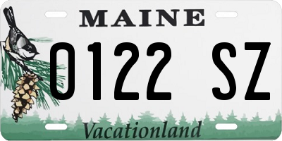 ME license plate 0122SZ