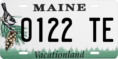 ME license plate 0122TE