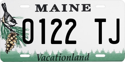 ME license plate 0122TJ