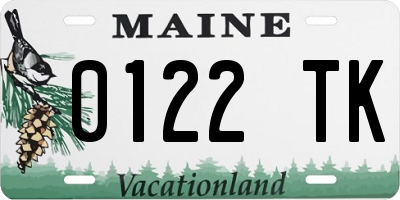 ME license plate 0122TK