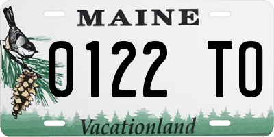 ME license plate 0122TO