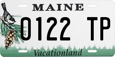 ME license plate 0122TP