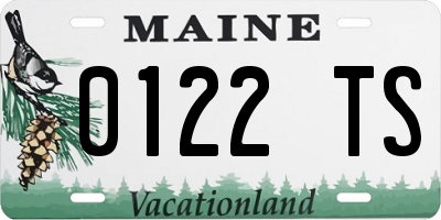ME license plate 0122TS