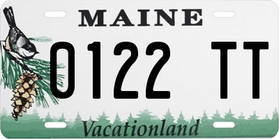 ME license plate 0122TT