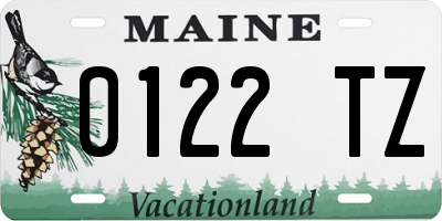 ME license plate 0122TZ