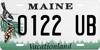 ME license plate 0122UB