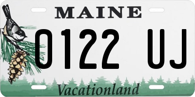 ME license plate 0122UJ