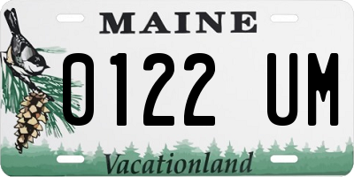 ME license plate 0122UM